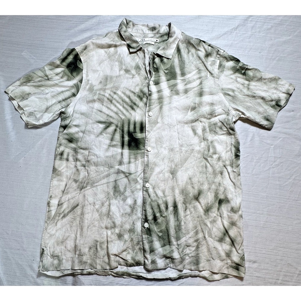 Zara Mens Large Regular Fit Moroco Button Up